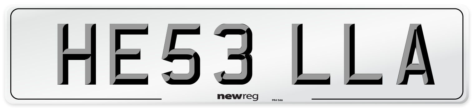 HE53 LLA Number Plate from New Reg